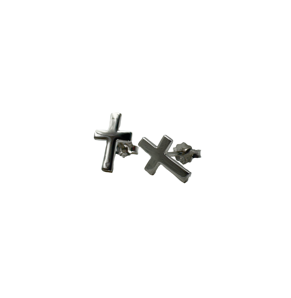 Cross Stud Earrings .925