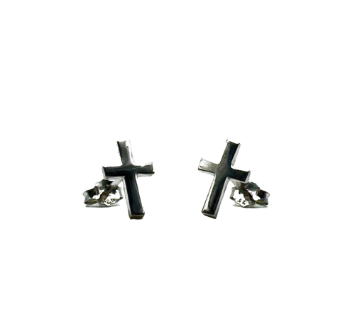 Cross Stud Earrings .925